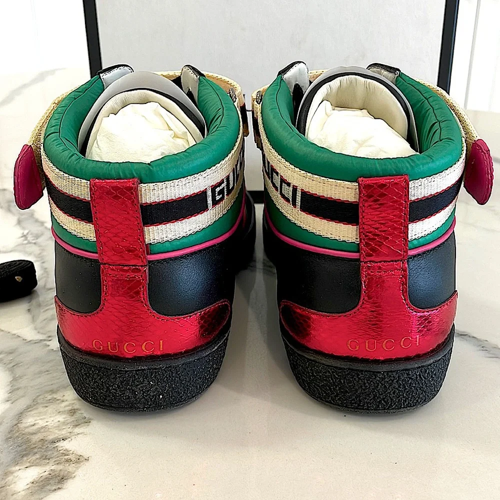 Gucci Mens Ace High Top Sneakers - Picture 3 of 7